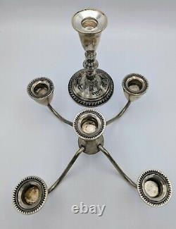 Vintage Sterling Silver 5 Arm Candelabras by Duchin Creations a Pair 9.5 Tall