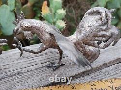 Vintage Sterling Silver 925 Fighting Roosters Pair