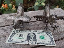 Vintage Sterling Silver 925 Fighting Roosters Pair