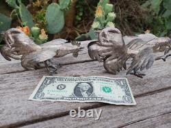 Vintage Sterling Silver 925 Fighting Roosters Pair