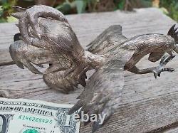 Vintage Sterling Silver 925 Fighting Roosters Pair