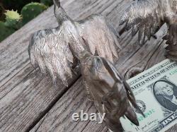 Vintage Sterling Silver 925 Fighting Roosters Pair