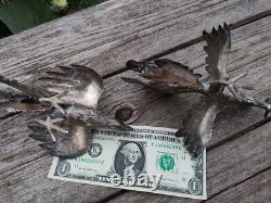 Vintage Sterling Silver 925 Fighting Roosters Pair