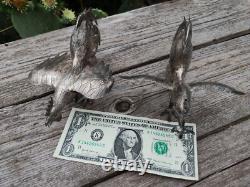 Vintage Sterling Silver 925 Fighting Roosters Pair