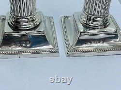 Vintage Sterling Silver A Pair Of Cangle Stick 542g 1902 Birmingham