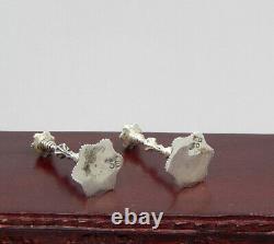 Vintage Sterling Silver Acquisito Candlesticks Pair Dollhouse Miniature 112
