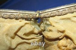 Vintage Sterling Silver Art Deco Handbag Purse Ornate Couple-Man Woman Germany