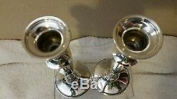 Vintage Sterling Silver Art Deco Pair of 10 Candle Holders