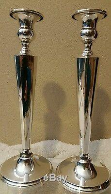 Vintage Sterling Silver Art Deco Pair of 10 Candle Holders