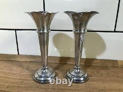 Vintage Sterling Silver Bud Vase Pair Birmingham 1971 190 Grams
