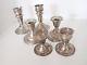 Vintage Sterling Silver Candle & Hurricane Holders 3 Pairs Douchin Amc Courtship