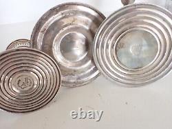 Vintage Sterling Silver Candle & Hurricane Holders 3 Pairs Douchin AMC Courtship