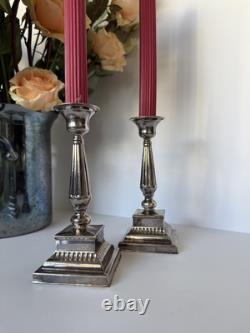 Vintage Sterling Silver Candlesticks Candle Holders Pair 6.5