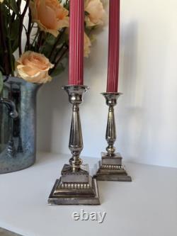 Vintage Sterling Silver Candlesticks Candle Holders Pair 6.5
