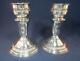 Vintage Sterling Silver Convertible Candle Stick Holder For Hurricane Globe Pair