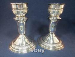 Vintage Sterling Silver Convertible Candle Stick Holder for Hurricane Globe Pair