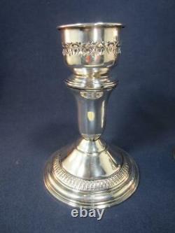 Vintage Sterling Silver Convertible Candle Stick Holder for Hurricane Globe Pair