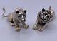 Vintage Sterling Silver Figurines Pair Of Lion And Lioness Sighned Handmade