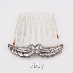 Vintage Sterling Silver Hair Comb Barrete Clip Pair