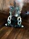 Vintage Sterling Silver Inlay Handmade Pierced Snake Spurs Maker Marked Egarcia