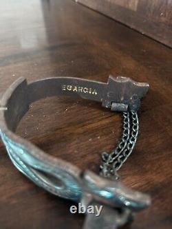 Vintage Sterling Silver Inlay Handmade Pierced Snake Spurs Maker Marked Egarcia