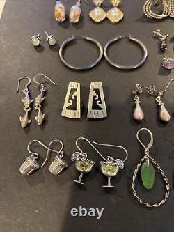Vintage Sterling Silver LOT OF 30 Pairs Of EARRING