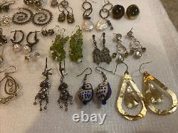 Vintage Sterling Silver LOT OF 50 Pairs Of EARRING