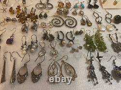 Vintage Sterling Silver LOT OF 50 Pairs Of EARRING