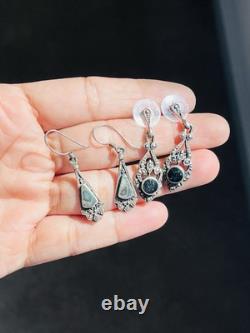 Vintage Sterling Silver Lot of 20 Pairs Dangle Stud Resale Earrings Jewelry