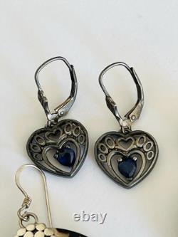 Vintage Sterling Silver Lot of 20 Pairs Dangle Stud Resale Earrings Jewelry