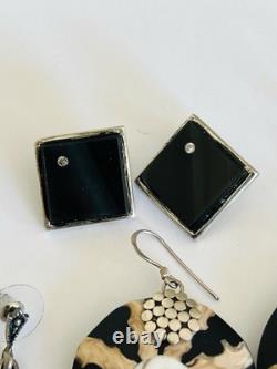 Vintage Sterling Silver Lot of 20 Pairs Dangle Stud Resale Earrings Jewelry
