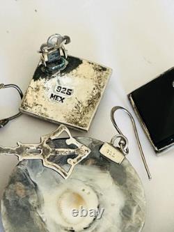 Vintage Sterling Silver Lot of 20 Pairs Dangle Stud Resale Earrings Jewelry