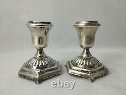 Vintage Sterling Silver Pair of Candle Stick Small Holders