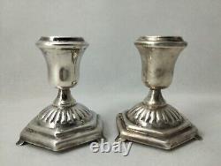 Vintage Sterling Silver Pair of Candle Stick Small Holders
