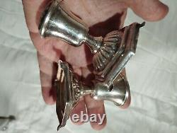 Vintage Sterling Silver Pair of Candle Stick Small Holders