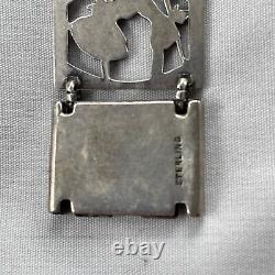 Vintage Sterling Silver Pin & Bracelet Set Of A Dancing Couple