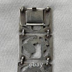 Vintage Sterling Silver Pin & Bracelet Set Of A Dancing Couple