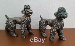 Vintage Sterling Silver Poodle Dog Figurines Pair