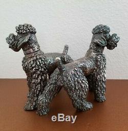 Vintage Sterling Silver Poodle Dog Figurines Pair