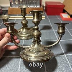 Vintage Sterling Silver Tiffany And Co Pair Of Candlesticks