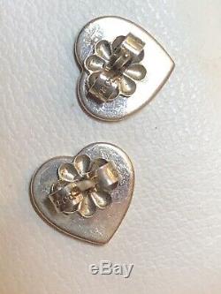 Vintage Sterling Silver Tiffany & Co. Pair Earrings Pendant Charm & Original Bag