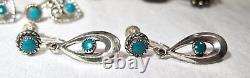 Vintage Sterling Silver Turquoise Southwest Jewelry Lot of 9 K2070