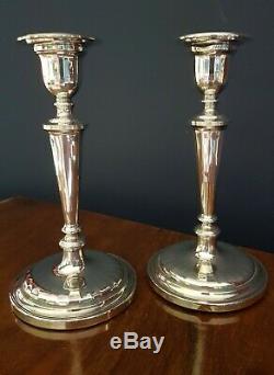 Vintage Sterling Silver Weighted Candlesticks. Pair. 18.5cm London 1960. 741gms