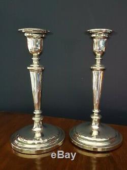 Vintage Sterling Silver Weighted Candlesticks. Pair. 18.5cm London 1960. 741gms