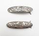 Vintage Sterling Silver Engraved Hair Clips 1 Pair