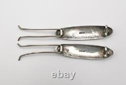 Vintage Sterling Silver engraved hair clips 1 pair