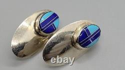 Vintage Sterling Southwestern / Native American Clip-On Earrings Lot Of 6 Pair