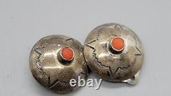 Vintage Sterling Southwestern / Native American Clip-On Earrings Lot Of 6 Pair