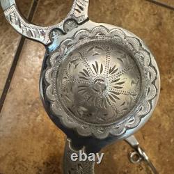 Vintage Sterling silver Concho 5 Roller western bit