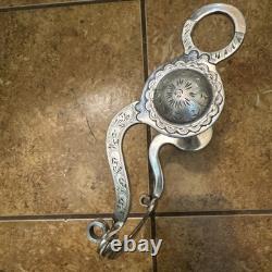 Vintage Sterling silver Concho 5 Roller western bit
